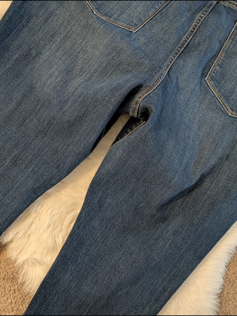 Old Navy Medium Dark Blue Straight Leg High Rise Jeans Size 18 - Picture 9 of 12